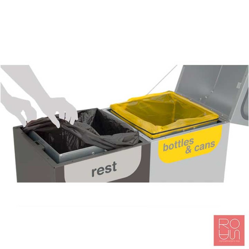 Paperera de reciclatge exterior Brussel·les versió estàndard 120 L